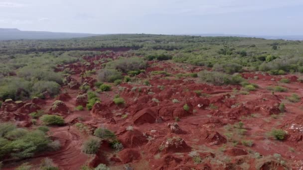 Bauxite Madenciliğinin Hava Görüntüsü Las Mercedes Pedernales Dominik Cumhuriyeti — Stok video