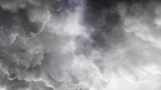 Cinza Escuro Grossas Nuvens Cumulonimbus Céu — Vídeo de Stock