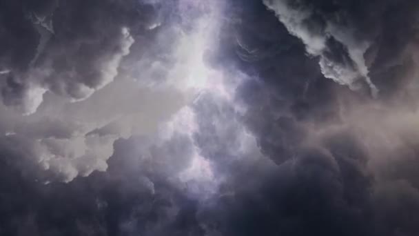 Widok Błyskawic Niebie Podczas Burzy Piorunami — Wideo stockowe