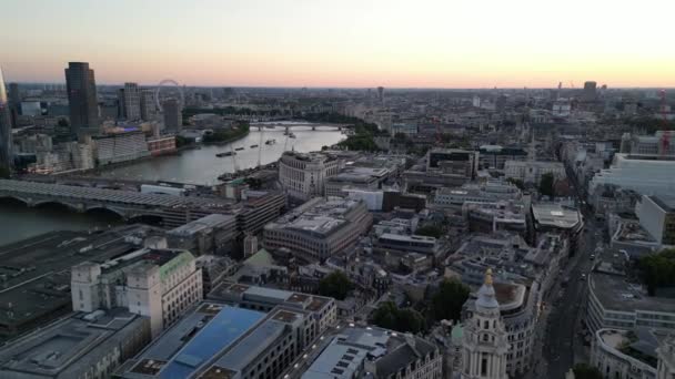 Pauls Cathedral London Dome Reveal Drone Aerial View Sunset — Stock Video