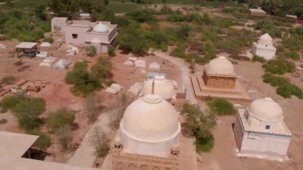 Vista Aérea Del Cementerio Chitorri Distrito Mirpur Khas Pakistán Vista — Vídeos de Stock