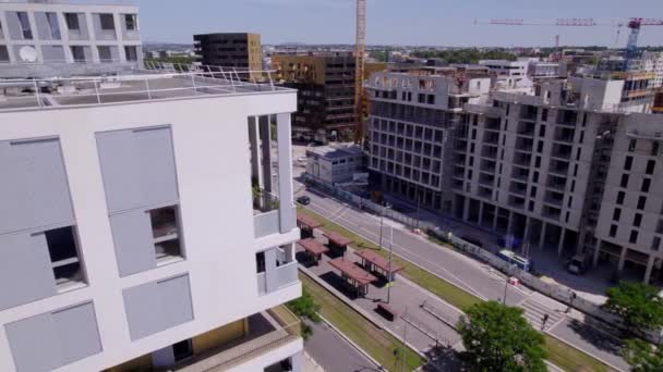 Bloco Apartamentos Construção Montpellier França — Vídeo de Stock