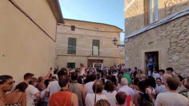 Moors Christians Pollensa Majorca — Stock Video
