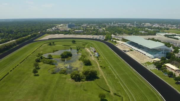 Aerial View Arlington Intenrational Racecourse 사이트 의등을 — 비디오