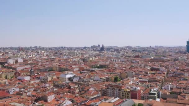 Stad Skyline Van Madrid Hoofdstad Van Spanje Uitzicht Vanaf Een — Stockvideo