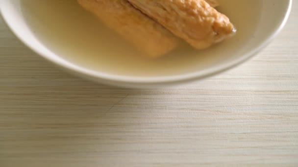 Omuk Brochette Gâteau Poisson Coréen Dans Soupe Style Nourriture Rue — Video