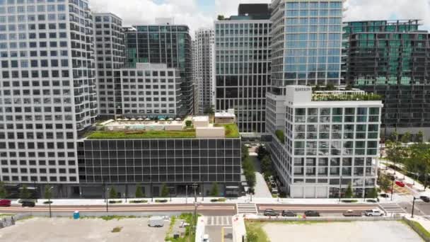 Aerial Drone Video Luxury High Rise Condominiums Downtown Tampa — Vídeos de Stock