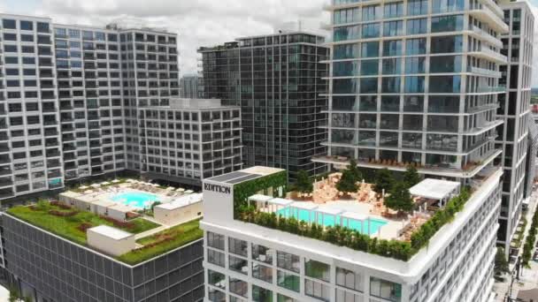 Aerial Drone Video Luxury High Rise Condominiums Downtown Tampa — Vídeos de Stock