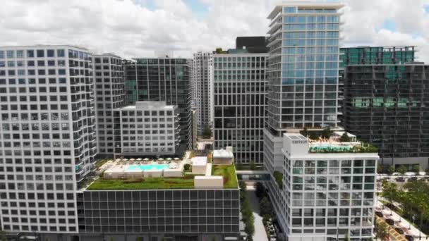 Luchtdrone Video Van Luxe High Rise Condominiums Het Centrum Van — Stockvideo