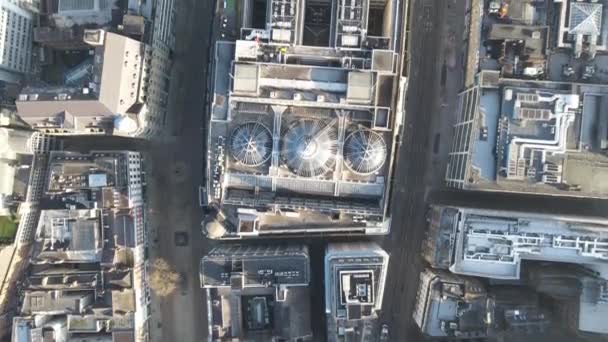 60Fps Luchtdrone Vlucht Met Uitzicht Het Royal Exchange Theatre Manchester — Stockvideo