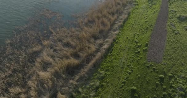 Majestueuze Landschap Van Alpine Tabatskuri Meer Omgeven Door Een Beheerd — Stockvideo