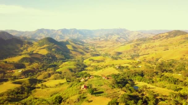 Zöld Hegyi Táj Levegője Napos Délutánon Pedra Brazília — Stock videók