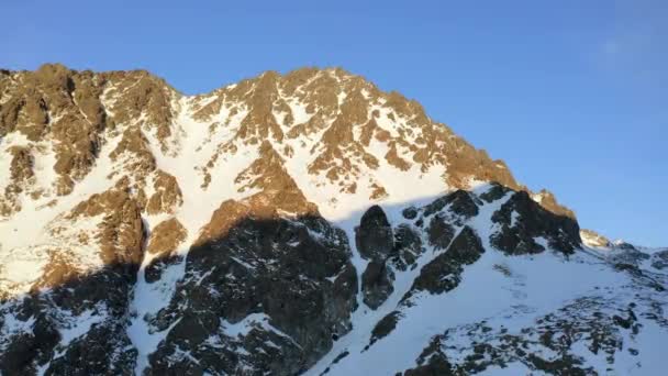 Drones Aéreos Las Montañas Los Altos Tatras Invierno Eslovaquia — Vídeo de stock