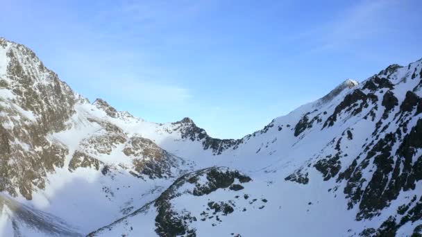 Drones Aéreos Las Montañas Los Altos Tatras Invierno Eslovaquia — Vídeos de Stock