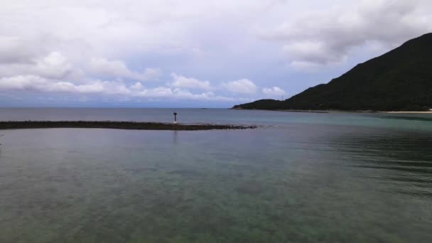 Una Vista Drone Bella Spiaggia Corallo Una Combinazione Impressionante Spiaggia — Video Stock