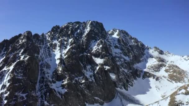 Luchtfoto Drone Van Hoge Tatra Gebergte Winter Slowakije — Stockvideo