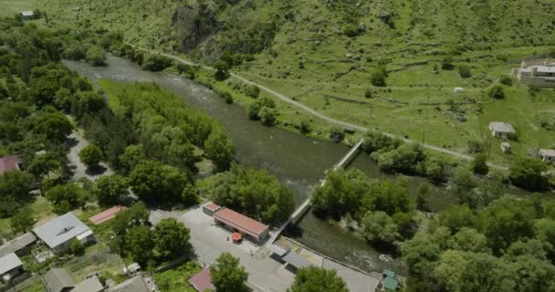 Mtkvari Estuary Güney Georgia Meskheti Bölgesi Ndeki Khertvisi Kalesi Ortaya — Stok video