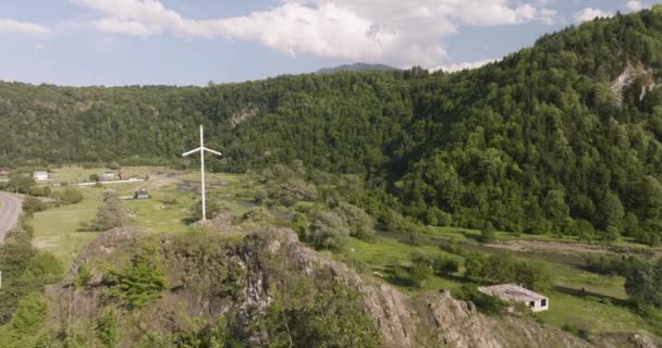 Croix Vigne Blanche Sur Sommet Des Montagnes Rocheuses Daba Géorgie — Video