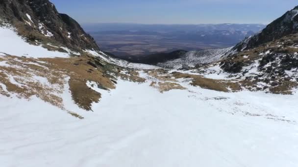 Drone Aereo Delle Montagne Alti Tatra Inverno Slovacchia — Video Stock