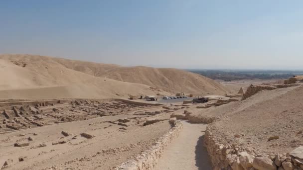 Historické Řemeslné Město Luxor Deir Medina Starověká Egyptská Vesnice — Stock video