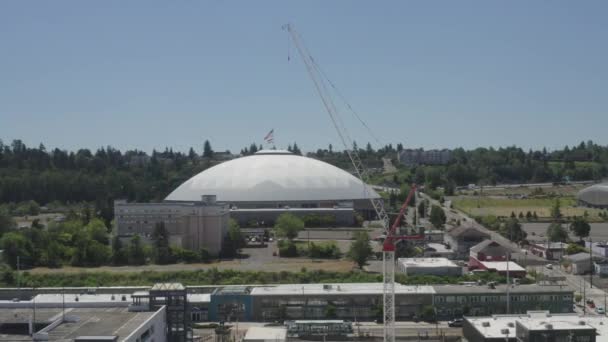 Lüffing Tower Crane Tacoma Washington Abd Deki Tacoma Dome Yanındaki — Stok video