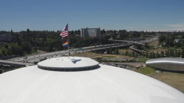 American Flag Tacoma Dome Washington Rainbow Flag Celebrating Lgbt Pride — 비디오