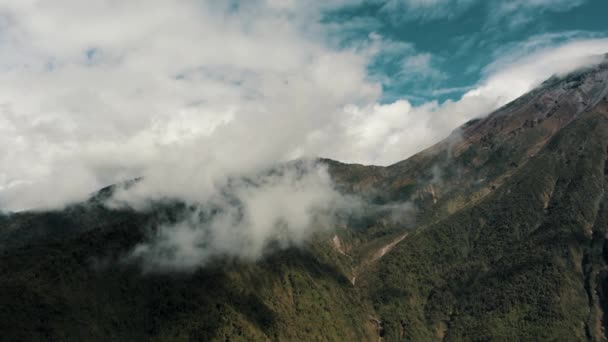 Bílé Mraky Vrcholu Tungurahua Stratovolcano Ekvádoru — Stock video