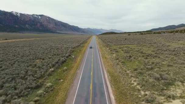 Aérial Camion Sur Autoroute Côté Lac Scipio Utah Plan Large — Video