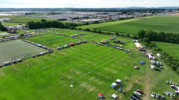 Torneo Extenso Voleibol Hierba Avp Grass Tour Vista Aérea — Vídeo de stock