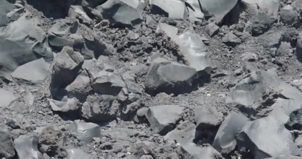 Volcanique Rochers Pierres Gris Rochers Poussière Île Santorin Grèce — Video