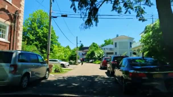 Körning Genom Chautauqua Institutet Västra New York Staten Sommaren — Stockvideo