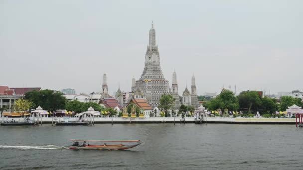 Thailand Bangkok River City Scene Tourist Boat Trip Water Taxi — Stock video