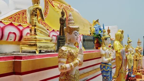 Buddhist Statues Chiang Mai Buddhist Temple Thailand Beautiful Famous Buddhism — Vídeos de Stock