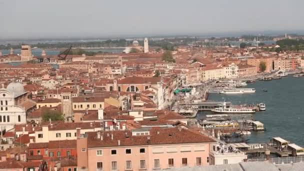 Panning Upprättande Stadsbilden Kuststaden Venedig Italien — Stockvideo