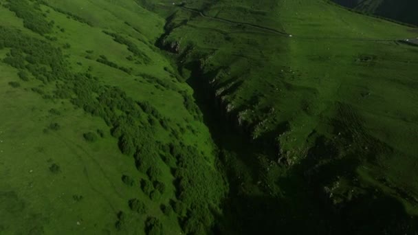 Szenische Ansicht Des Berges Kazbek Kazbegi Region Georgien Drohnenschuss Aus — Stockvideo