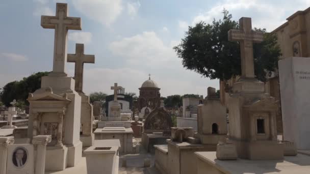 Коптское Каирское Кладбище Летом Египетские Могилы Днем — стоковое видео