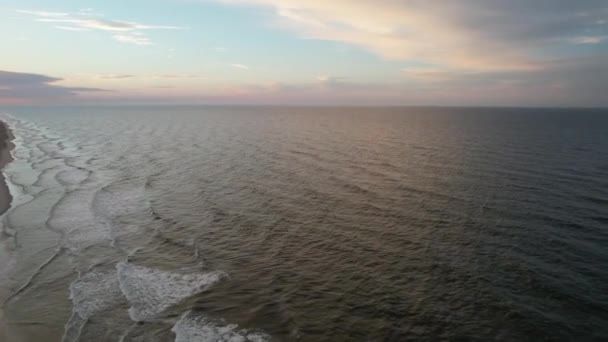 Een Luchtfoto Van Fire Island Vanaf Atlantische Oceaan Voor Zuidkust — Stockvideo