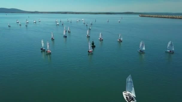 Międzynarodowe Regaty Boat Racing Morzu Czarnym Góry Antena — Wideo stockowe