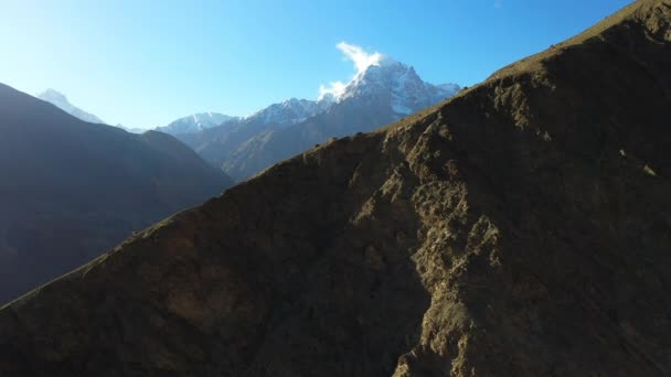 Drone Cinematográfico Tiro Tupopdan Peak Passu Cones Hunza Paquistão Picos — Vídeo de Stock
