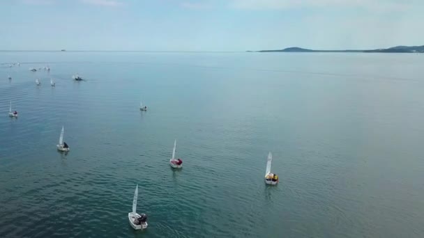 Series Boat Races Black Sea International Regatta Burgas Bulgaria Antena — Vídeos de Stock