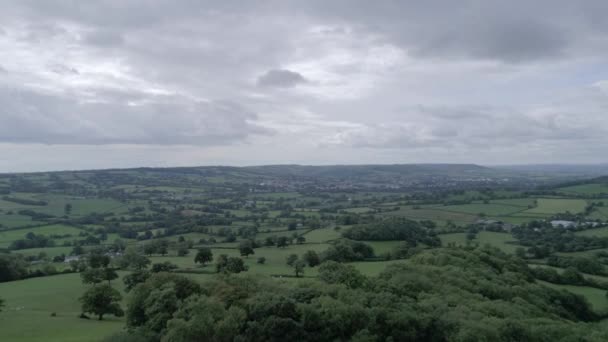 Luftaufnahme Hoch Über Den Feldern Von Ost Devon Richtung Der — Stockvideo