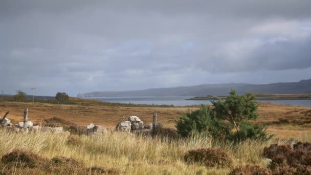Loch Eriboll Timelapse 가을의 더위를 보이는 것으로 아일린초라 있습니다 시간이지 — 비디오