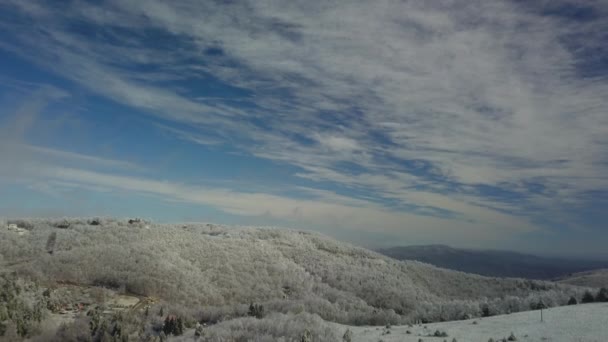 Drone Aérien Avec Mavic Pro Beau Ciel Hiver Après Glaçage — Video