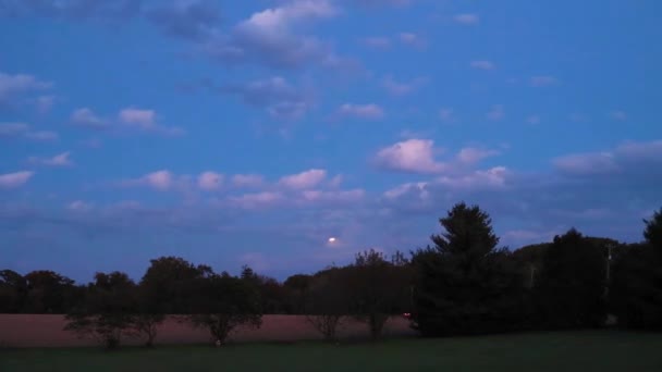 Time Lapse Moon Rising Just Sunset — Stock Video