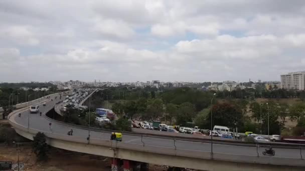 Time Lapse Vídeo Peak Hour Traffic Tin Factory Flyover Krishnarajapuram — Vídeo de Stock