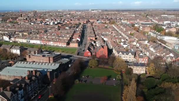 Aerial View Kensington Terület Keleti Részén Található Liverpool Belvárosában — Stock videók