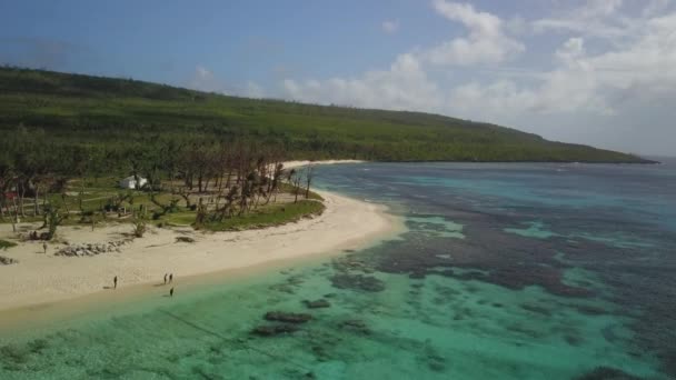 Drone Girato Lungo Costa Tinian Isola Nel Mar Delle Filippine — Video Stock