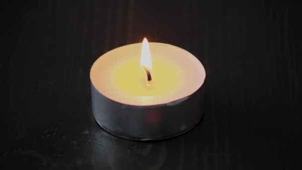 Time Lapse Tea Light Candle Lighting Melting Wax — Vídeos de Stock