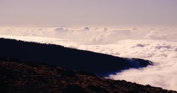 Moře Mraků Národního Parku Teide Ostrov Tenerife Kanárské Ostrovy — Stock video