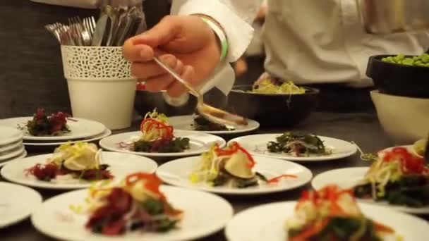 Chef Kocht Gyoza Janapese Chinesische Knödel Auf Food Festival — Stockvideo